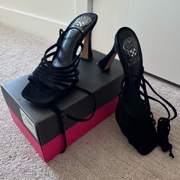 Vince Camuto black suede heels - Picture 3 of 14